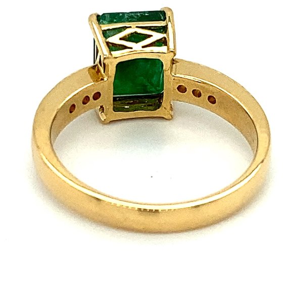 GIA Cert Emerald 3.70ct Diamonds 18K Gold Ring - Picture 8 of 10